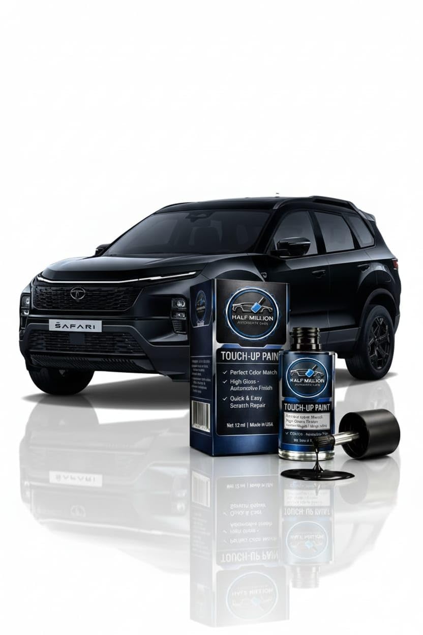 HALF MILLION® TATA SAFARI STEALTH BLACK12 Touch Up Paint Factory Quality and Matched 2k Paint | 2-In-1 Car Scratch Remover Pen | Car Paint Scratch Repair Kit for Scratches, Chips & Nicks | 12ml. [12] (Stealth Black)-image-13
