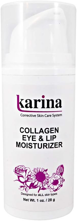Karina Skincare Collagen Eye & Lip Cream, 1 oz – Hydrates & Supports Delicate Skin Around Eyes and Lips – With Hyaluronic Acid & Aloe Vera – Suitable for All Skin Types
