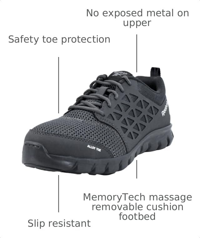 Image of Reebok Men's Rb4041 Sublite Cushion Safety Toe Athletic Work Shoe Black