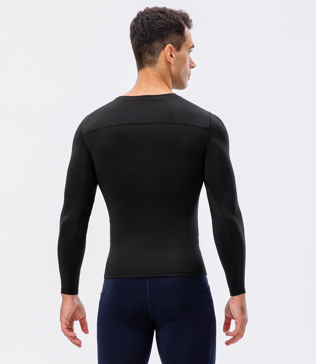 Men's Compression Shirts Long Sleeve Quick Dry Athletic Running T-Shirt Workout Sports Gym Base Layer Tops - Image 6