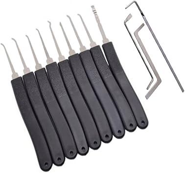 11 Lock Picking Kit, [Updated Version] 11-Piece Lock Pick Set, Guides for Beginner and Pro Locksmiths