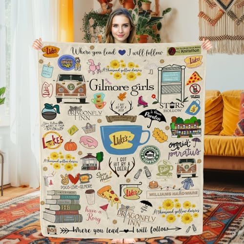 Gilmore Blanket Flannel Throw Blanket Ultra-Soft Fleece Throw Blanket Suitable for All Seasons Couch Bed Living Room 50x40 Inch