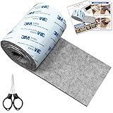 GOKEI ふかふか厚フェルト 床キズ防止テープ フェルトシート 椅子の足 フローリング対応 キズ 騷音防止 ズレない 厚み増強 自由にカット グレー 幅10cm×長さ1m