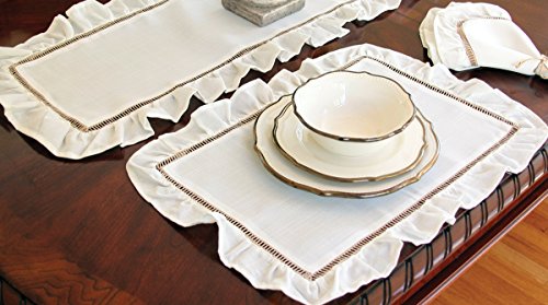 Servilletas blancas de poliéster 20x20 pulgadas set 4 miniatura 2