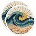Coastal Beach Magnets - Ocean Wave Design - Sunny Sea Art - Boho Refrigerator Set - 2 Pack - 5" Design - Sticks to Fridges, Lockers, Toolboxes & More - Made in USA - AQM18724
