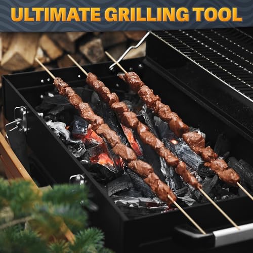 50 Pcs Bamboo Skewers for Grilling – 36 Inch Long Marshmallow Roasting Sticks for Campfire – Smores Sticks for Fire Pit to Making Kabobs, Hot Dog, Fruit, Crafts & Flower Bouquets