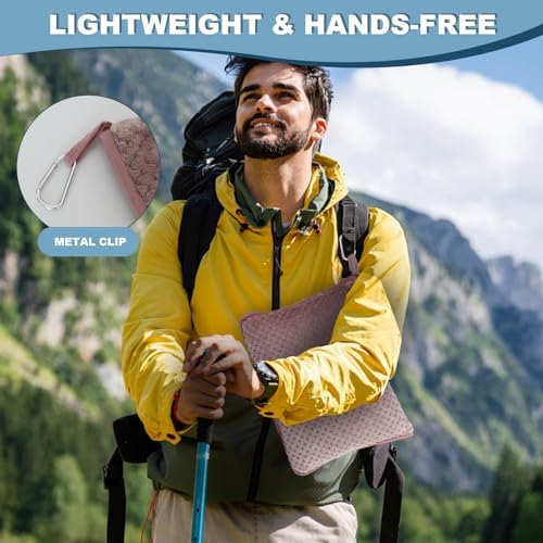 Nenolix 3 in 1 Travel Pillow and Blanket Set - 280 GSM Travel Blanket Airplane Compact with Bag, Inflatable Travel Pillow, Packable Airplane Blanket, Luggage Sleeve & Backpack Clip (Pink) — view 4