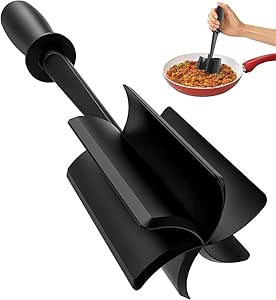 Bbymie Ground Meat Masher, Professional Hamburger Smasher, Heat Resistant Nylon Hamburger Meat Chopper Non-Stick Potato Shredder Ground Beef Masher Mix Chopper Utensil Kitchen Gadgets Tool