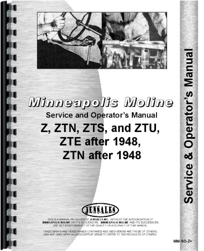 Minneapolis Moline ZTE Tractor Service & Operators Manual (1948 and Up)