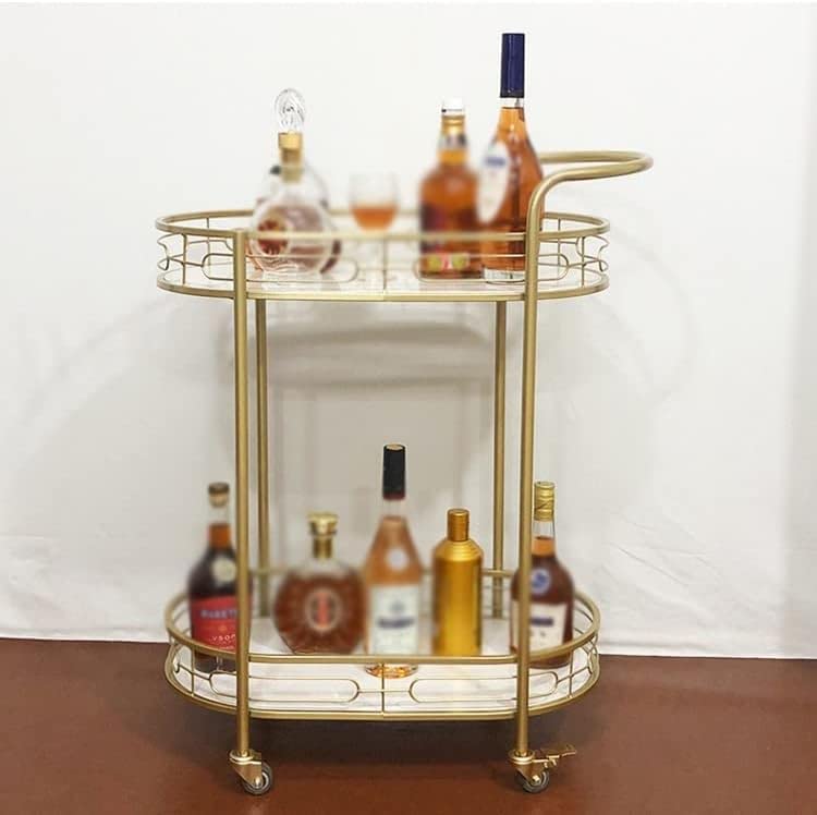 Carrito comercial de hierro para servicio de té de hotel con estante de vino para entrega de sauna en casa club