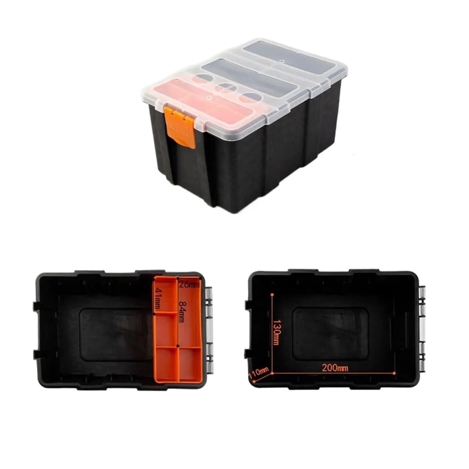EMHSJSYVB Multi-Grid Portable Plastic Parts Toolbox Combination Screw Storage Box Metal Hardware Tool Screwdriver Repair(M)