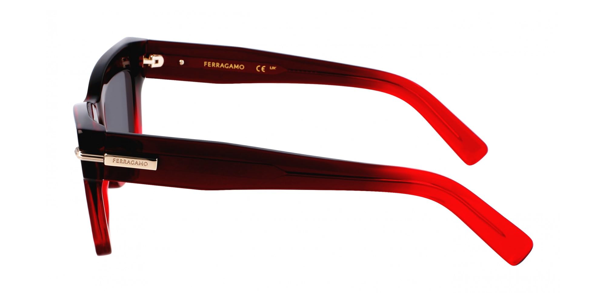 FERRAGAMO Unisex SF2031S Sunglasses, Gradient Dark Red Trasparente, 52, Gradient Dark Red Transparent, 52