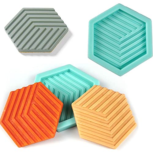Silicone Concrete Coaster Mold Home Decor Silicone Mold Hexagon Cement Coaster Mould Soap Dish Tray Resin Casting Mold Clay Tools #TOP1