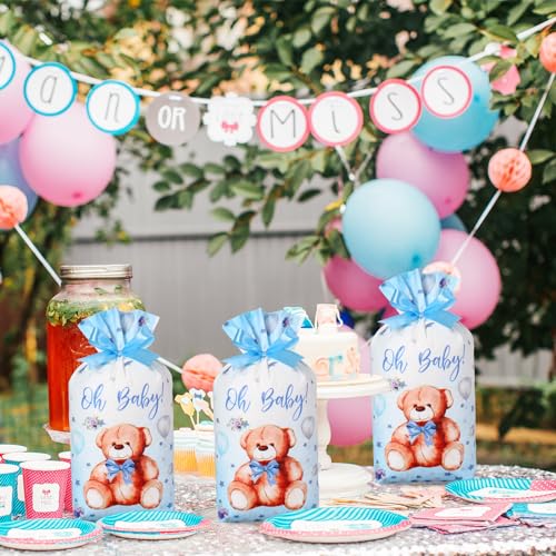 Chiisong MYU-CHIISONG-96 50 Pcs Baby Shower Treat Bags With Bow Plastic Baby Drawstring Candy Goodie Bags Baby Shower Party Favor Gift Bags thumb #6