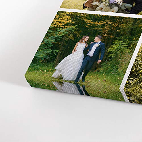 Smile-Art-Design-3-Images-Collage-Picture-Custom-Canvas-Print-with-Your-Photos-Personalized-Photo-Custom-Photo-Prints-Personalized-Gifts-for-Men-Wedding-Gift-Bacheloratte-Decorations-11x17-inches