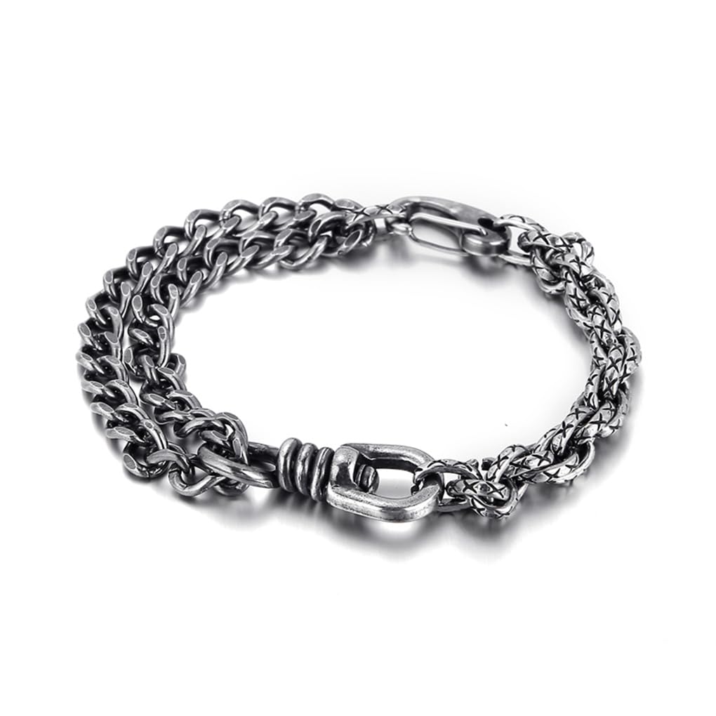 Vintage Chain Men's Gothic Feature Combination Chain Stainless Steel Jewelry KB147961-KLHQ 23cm