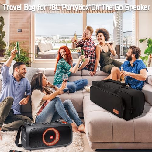 OUUTMEE 21.2''10.2''9.8'' Tote Speaker Bag Compatible with JBL PartyBox On The Go, Protable Carrying Case Fits for JBL PartyBox On-The-Go Essential Storage Case (No Shoulder Strap)
