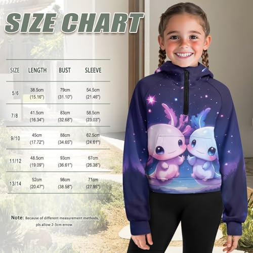 Girls Half Zip Sweatshirts Fleece Zipper Hoodie Size 5-14 Causal Soft Pullover Sweatshirts Crop Top Fall Clothes4