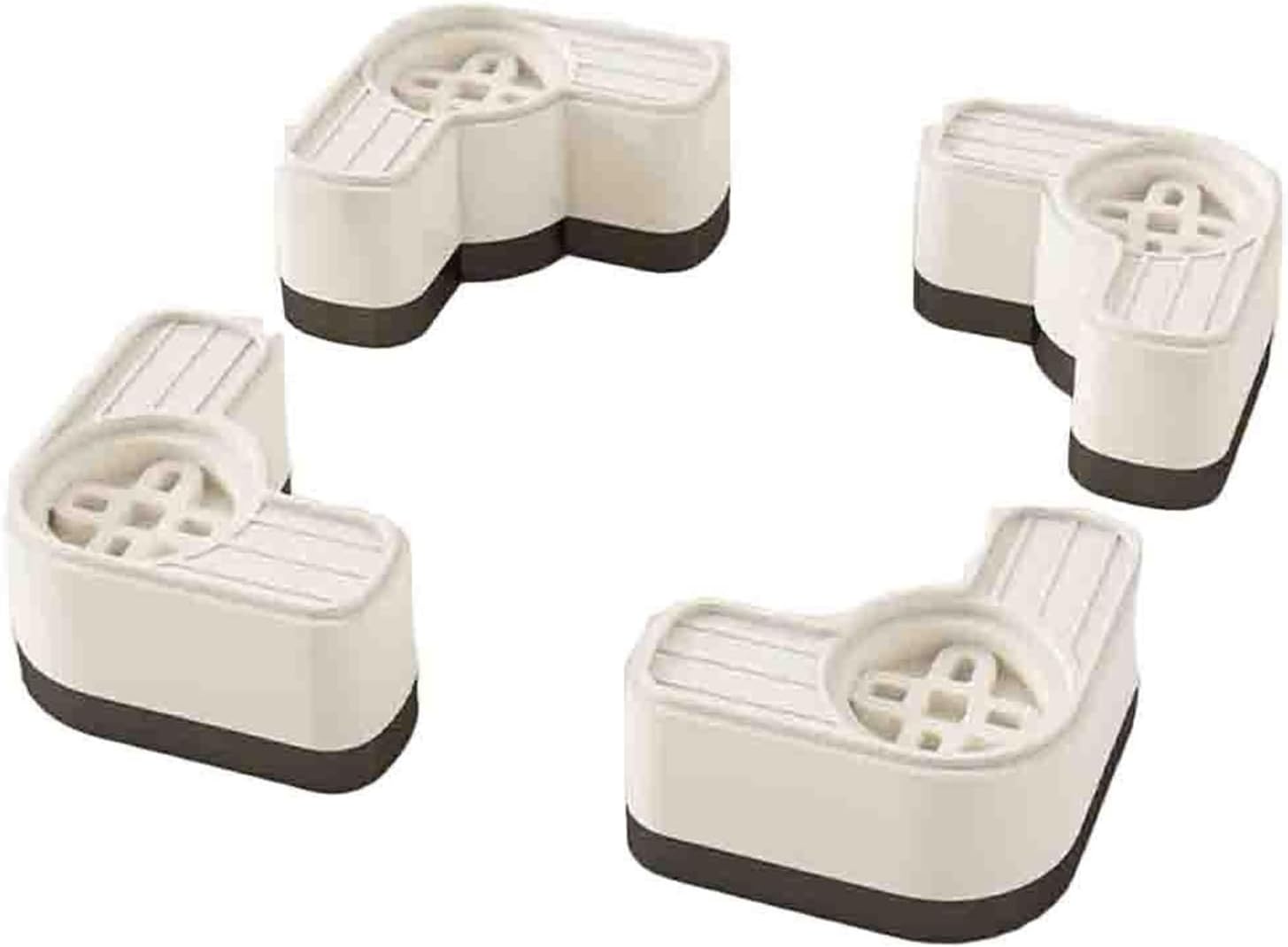Washing Machine Stability Height Adjustable Base Vibration Absorbing Pads Set Functional Design Noise Reduction(White 1)