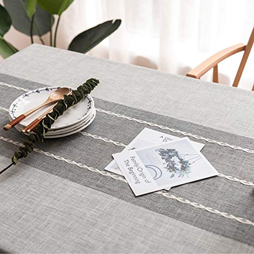 Nappe lin coton lavable rectangulaire pour table basse et repas