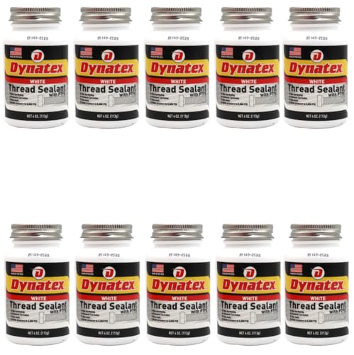 Image of Dynatex Thread Sealant with PTFE 4 oz Bottle - Non-Toxic, Non-Drying, Leak-Proof Seal, No Lead /Graphite, Ideal for Pipe Fittings (10-Pack)