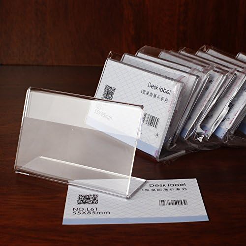 Melleco 20pcs Sign Display Holder Price Name Card Tag Label Counter Top Stand Case 55x85mm
