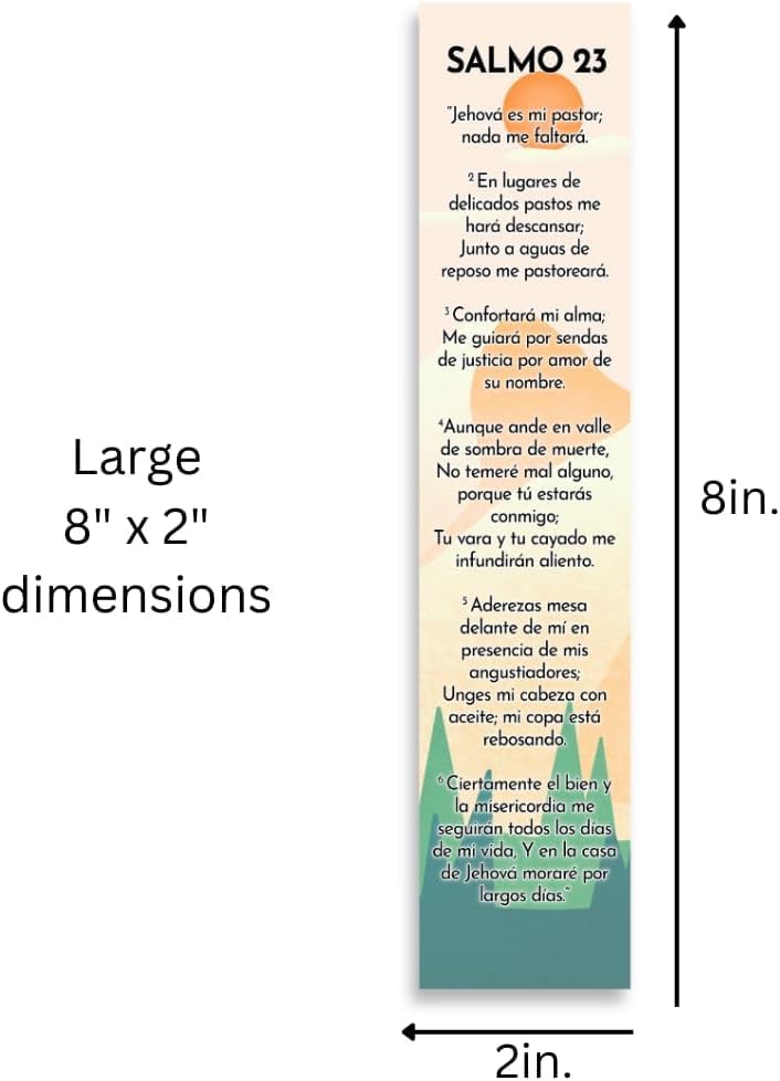 Miniatura 2 de Marcapaginas cristiano español de 8X2in. Marcador con versículo de la Biblia (Salmo 23)  Marcapaginas 8X2in. en Español con el Salmo 23 (Single)