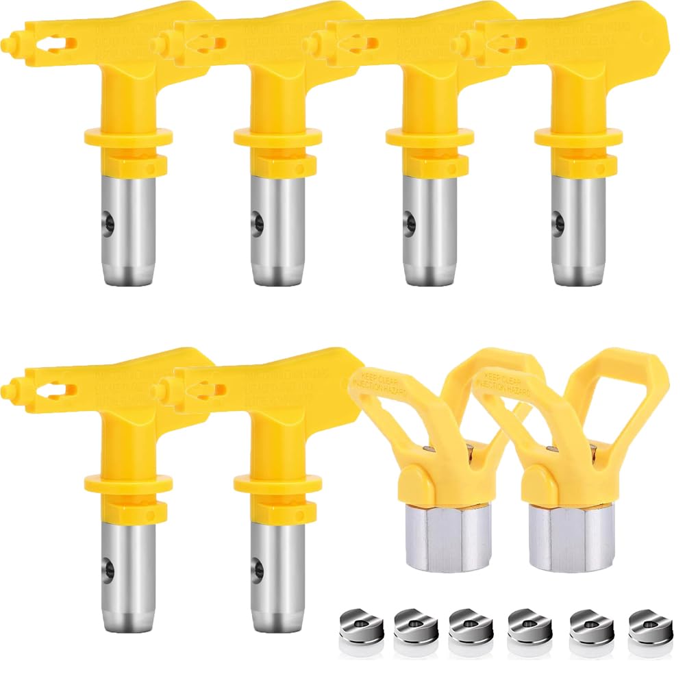WOOLUCK® Buse Airless Haute Pression 6 Pièces pour Pistolet à Peinture - Idéal pour Professionnels - Bâtiment et Jardina