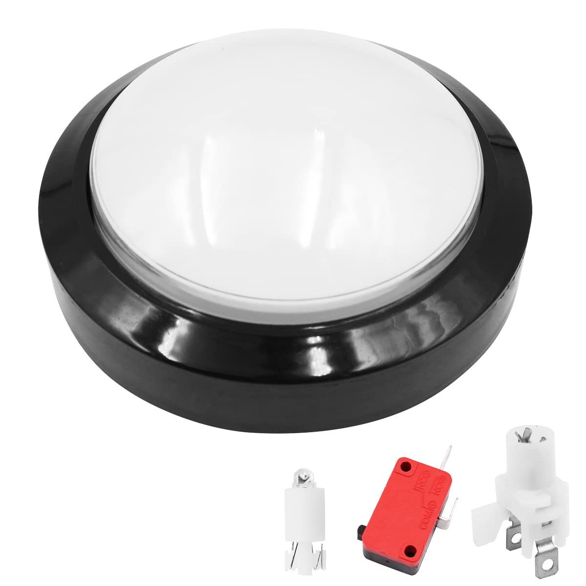 VOANZO 12V LED Illuminated Push Buttons Giant Enter Button Big White Button for Arcade Pop's Music DJ Dancing Machine -Diameter 100mm