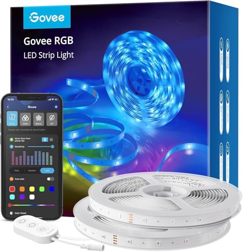 Govee Ruban LED Smart WiFi Bande LED 10m RGB Multicolore App Contrôle, Bande Lumineuse Compatible avec Alexa et Google Home, Décor pour Maison Cuisine