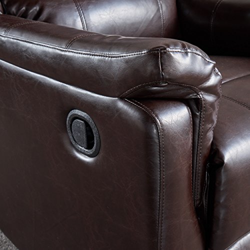 Christopher Knight Home Jennette Tufted Leather Swivel Gliding Recliner, Brown / Black