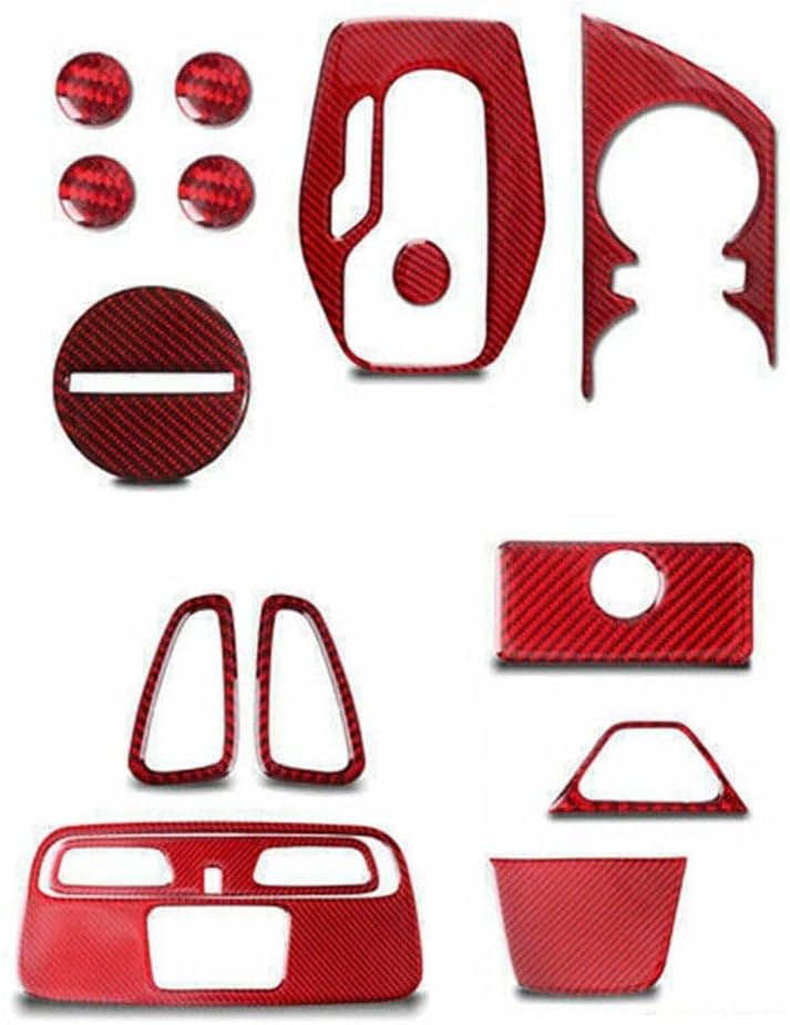 Carbon Fiber Interior Trim Kit for Camaro 2016-2020, Red Carbon Fiber Dashboard Cover, 15-Piece Set with Premium Stylish Decor, For Easy DIY Installation