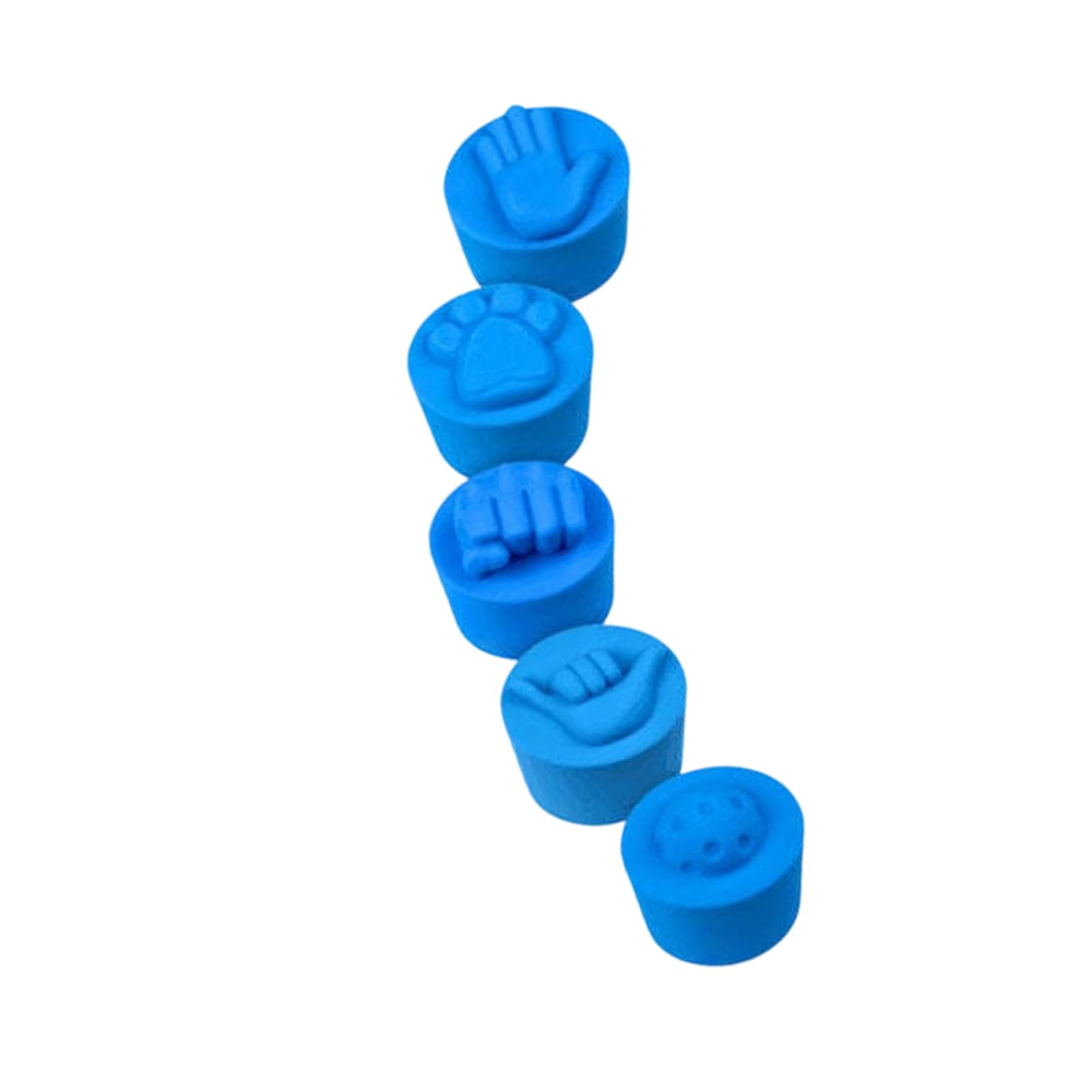 Carotoe Blue Paddle Grip End Stoppers 5 Piece Silicone Caps, Handle Tail Covers For Sports Practice And Recreational Play Gear Paddle End Plug Grip Stopper Handle Tail Cover