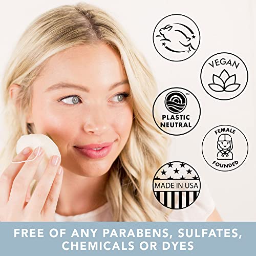 Konjac Sponge - 4 Pack Of Natural Facial Sponges For Gentle Cleansing And Face Exfoliating Loofah For Use With Wash, Cleanser Or Oil To Clean Skin (2 White Natural, 2 Black Charcoal) #TOP3