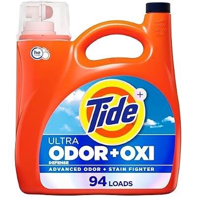 Tide Ultra Odor Defense Plus Oxi Liquid Laundry Detergent, 132 fl oz, 94 Loads, Advanced Odor and Stain Fighting Laundry Detergent Liquid