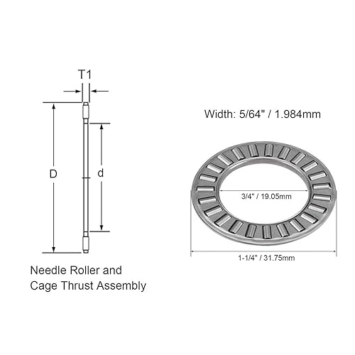 Miniatura 4 de 2 sistemas de rodamientos de agujas de empuje NTA1220+2TRA rodamiento de rodillos de aguja de empuje con dos arandelas