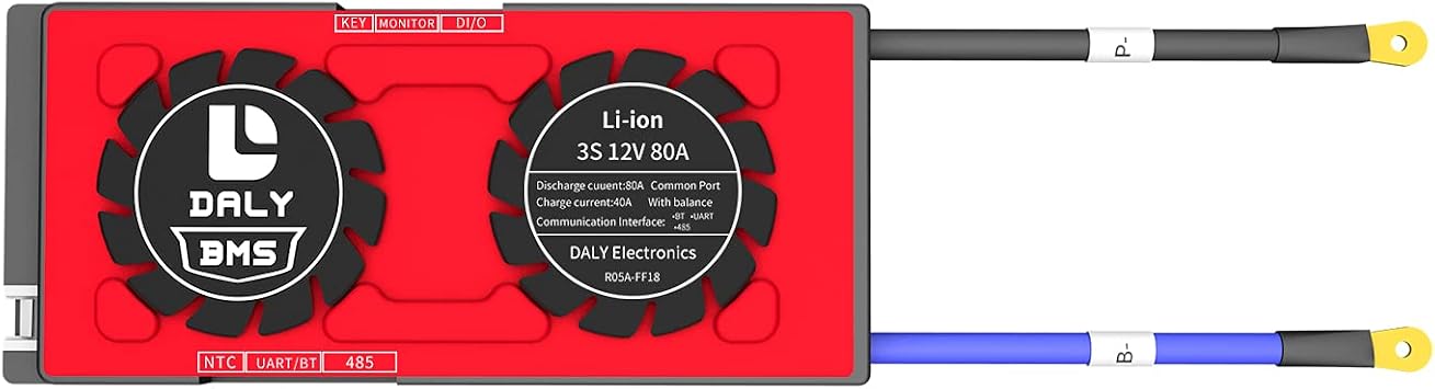 DALY SMART BMS Li-ion 3S 12V 80A with Programmable Bluetooth Module and Common Port