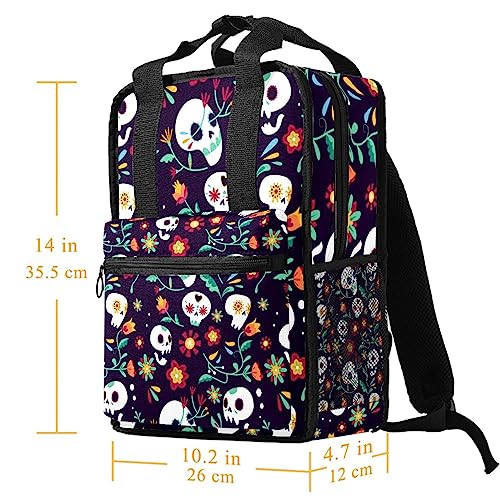 Sac à dos pour garçons motif têtes de mort multicolore ajustable - 5