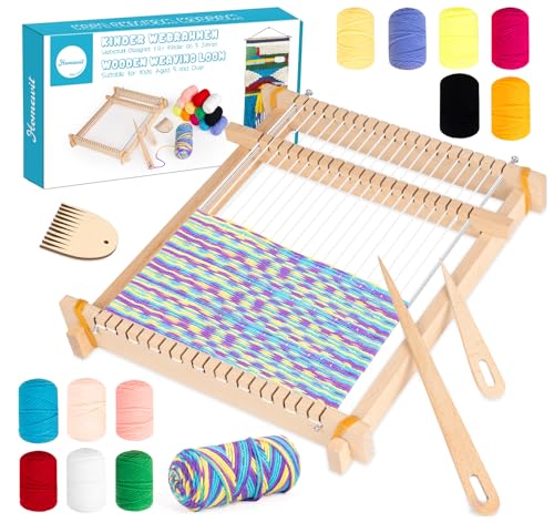 Webrahmen für Kinder ab 6 Jahre, 24 X 28 cm Hochwertiger Holz Webstuhl Set für...