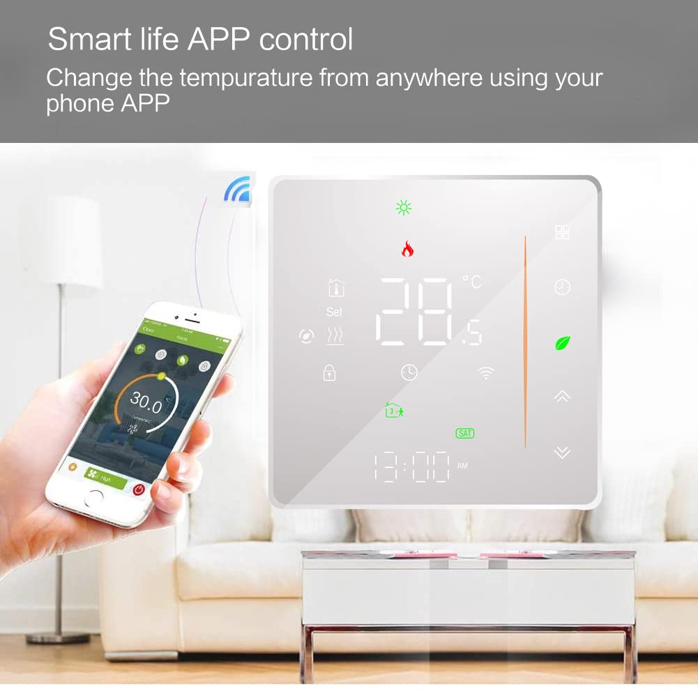 Termostato Smart Wifi Caldaia a gas/acqua Riscaldamento Termostato ambiente Telecomando Regolatore di temperatura programmabile digitale Umidità Tuya Funziona con Amazon Alexa Google Home 95~240VAC