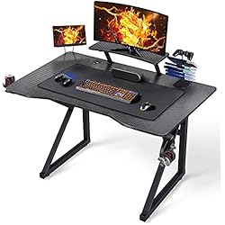 Base Para Celular Mdf Yaheetech Mesa Gaming Grande Escritorio Gaming Mesa de Ordenador Escritorio Gamer con Soporte Cascos,Base de Alfombrilla 100×60×74.5cm