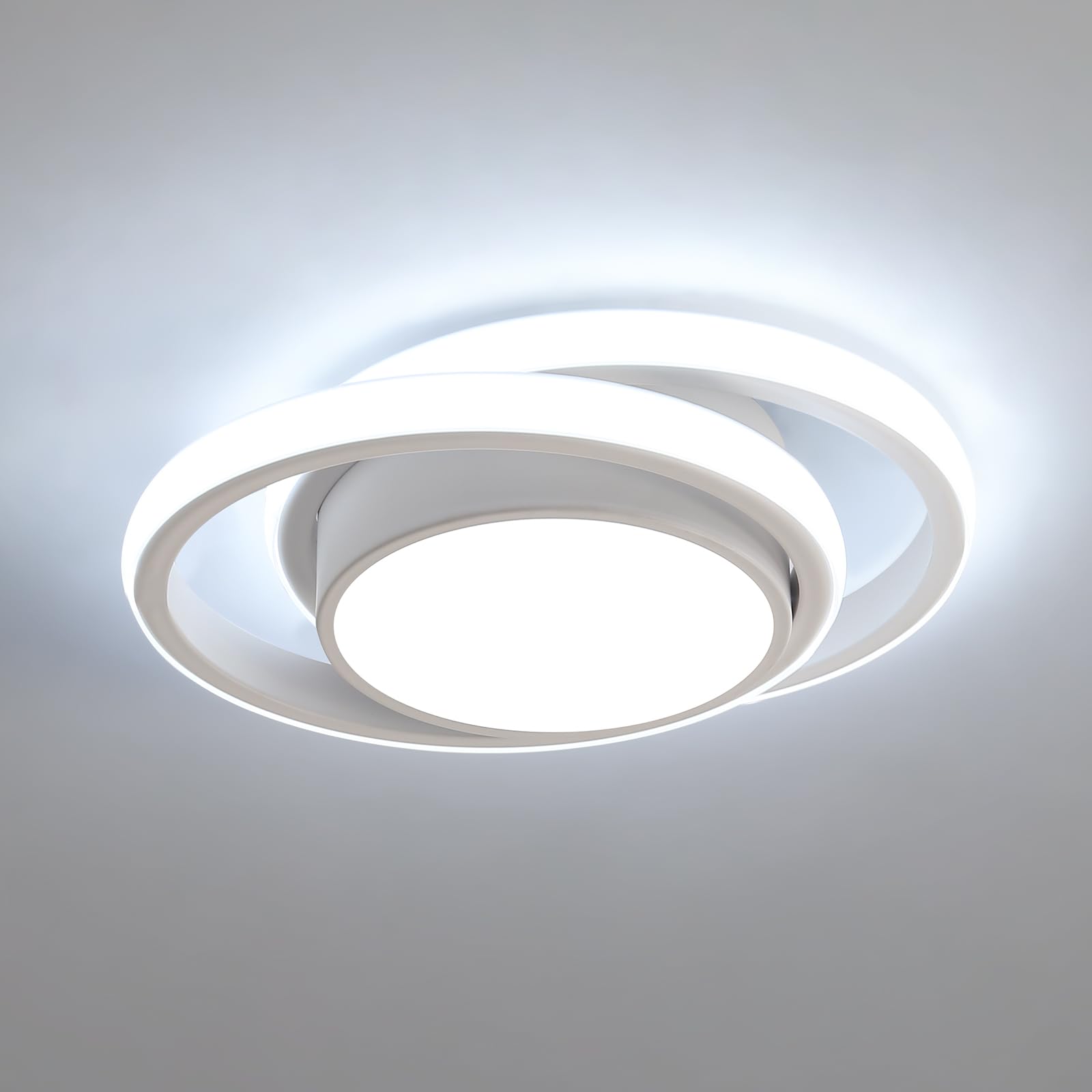 Goeco Plafon LED Techo Redondo Moderna, 32W 2350LM 6500K, Blanco | Lámpara de Techo LED, Luz de Techo para Corredor Baño Cocina Dormitorio Pasillo, Blanco Frío