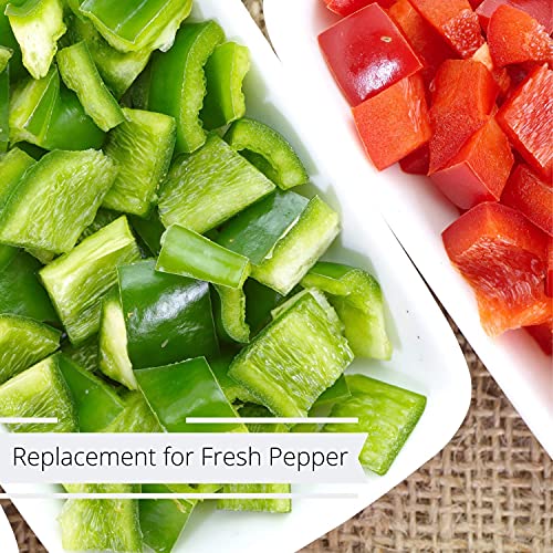 Dehydrated Dried Red And Green Bell Peppers Mix By It's Delish – 1 Lb (16 Oz Bag) – Sealed To Maintain Freshness – Chopped & Dried Vegetable Spice Seasoning #TOP1
