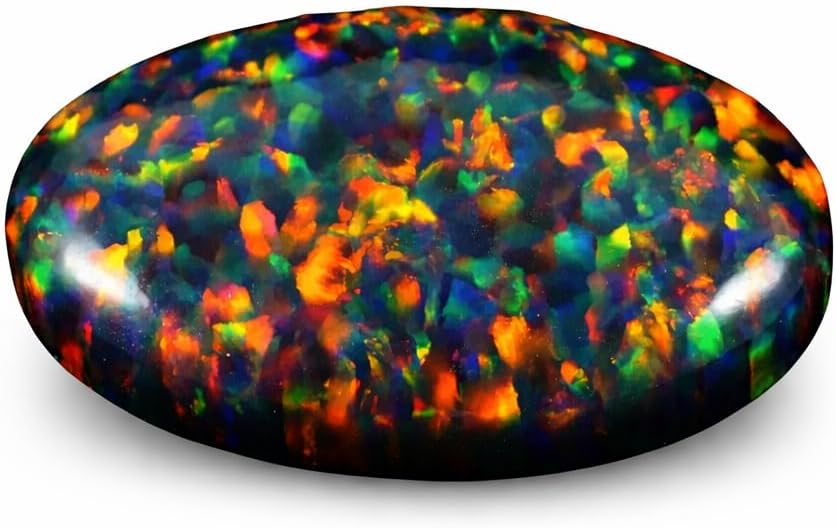 Natural Black Fire Opal Oval Cabochon 9.60 Ct AAA+ Australian LT Loose Gemstone