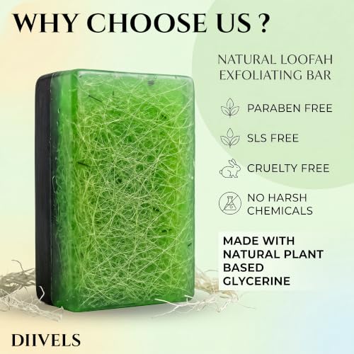 Image of Organic Handmade 2-in-1 Charcoal & Aloe Vera Soap - Natural Loofah Ayurvedic Exfoliating Scrub Bar for Tan Removal, Blackheads, Moisturizing & Deep Skin Detox, Bathing bar for Men & Women, Pack of 2 (120g x 2)