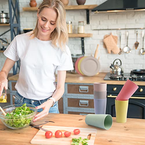 Greenandlife 400Ml/14Oz Set 6 Multicolor Mug For Coffee, Tea, Water, Milk, Juice, Wheat Straw Cup, Unbreakable,Non-Toxin, Bpa Free And Healthy For Kids Children Toddler & Adult #TOP6