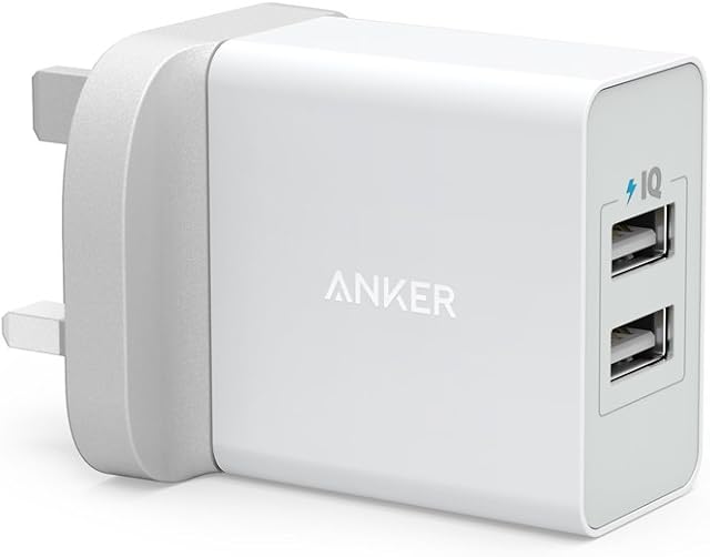 Anker USB Charger 4.8A/24W 2-Port USB Wall Charger and PowerIQ Technology for iPhone XS/XS Max/XR/X / 8/8 Plus / 7, iPad Air 2 / mini 3, Galaxy Note 5/4, Nexus, HTC M9, Motorola, LG and More