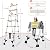 5+6 Steps A-Frame Ladder, Aluminum Telescoping Ladder with 330lb Capacity Extendable Ladders, Lightweight Collapsible Ladders with Safety Latches & Non-Slip Feet for Home and Outdoor (1.7+2.0m)