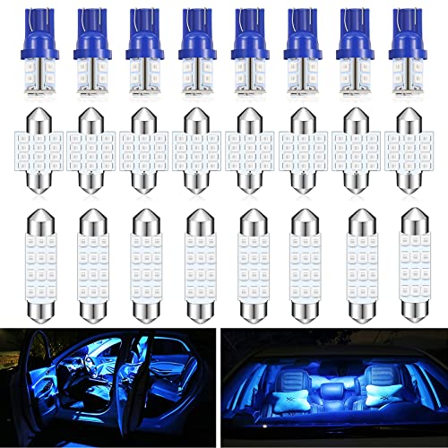 Yonput 24 Pcs Dome Light Led Car Bulb Kit Set T10 31Mm 41Mm Led Interior Replacement Bulbs For Car Truck Interior Map Dome Vanity Trunk Door Courtesy License Plate Light (Blue Light) #TOP14