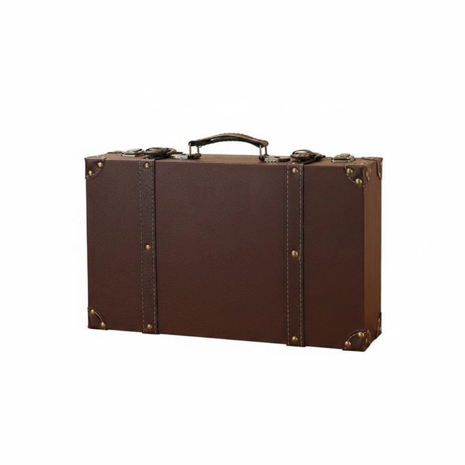 Meadawgs®3 Pieces Vintage Suitcase Set Photo Prop Retro Leather Trunk Set Multipurpose Vintage Suitcase Box for Shop Window, Bedroom 1120 Brown L|Travel|Vintage Luggage & Travel Accs-image-22